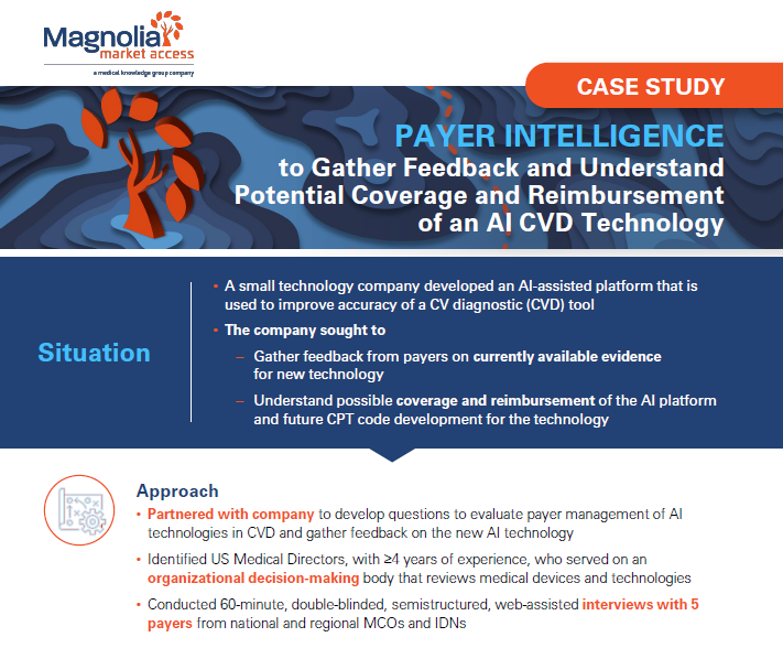 Payer Intelligence to Gather Feedback and Understand Potential Coverage and Reimbursement of an AI CVD Technology